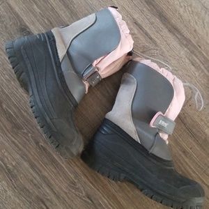 Totes snow boots Pink Gray & black